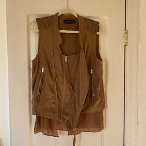 Zara Slouchy Moto Vest Size: M
